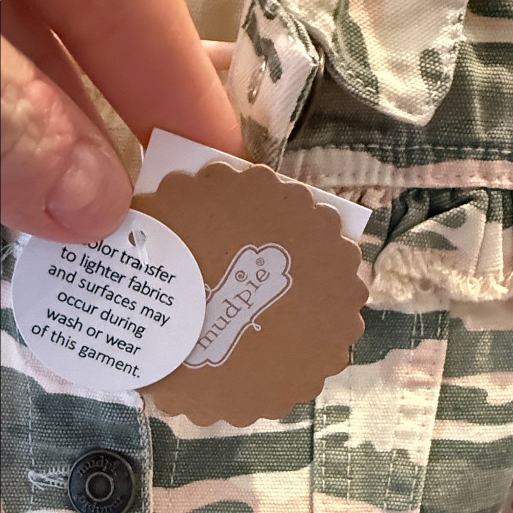 Mud Pie- Camo Ruffle Button-Up Jacket - Picture 6 of 7